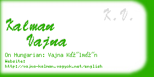 kalman vajna business card